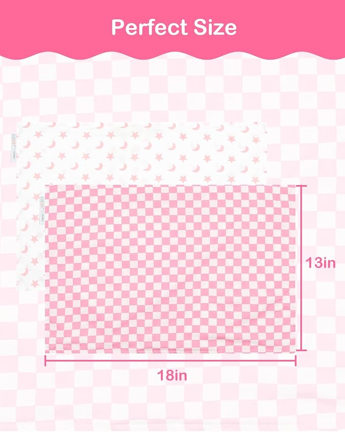 ALVABABY Toddler Pillowcases 2 Pack Organic Cotton Kids Pillow Cover Fit 13"x 18" or 12"x28" Envelope for Girl Boy Sleepy Travel 2TPW33A