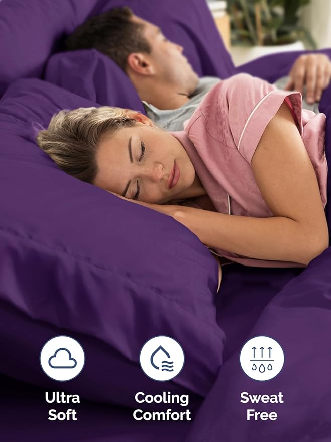 Extra Deep King Sheet Set - 6 Piece Breathable and Cooling Sheets - Hotel Luxury Bedding for Women, Men, Kids & Teens - Easy & Secure Fit - Soft, Wrinkle Free and Comfy - Extra Deep Pockets - Purple
