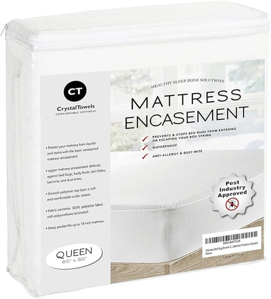 Ultimate Zippered Waterproof Mattress Protector (Queen) - by Deluxe Hotel