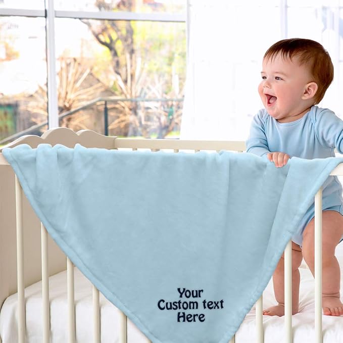 Nursery Bedding Baby Blankets for Boys & Girls Custom Personalized Text Name