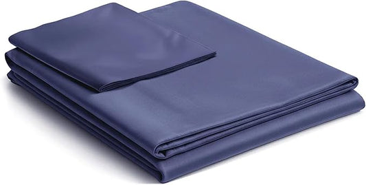 NEST and NOOKS 100% Cotton Duvet Cover | 400 Thread Count Sateen | Soft, Silky & Breathable Twin XL Bedding for Dorms, Hotel-Quality All-Season Comfort | Fits 39" x 80" x 13" Mattress | Blue Jean Navy