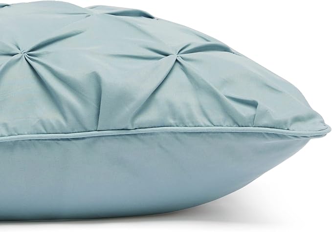 Amazon Basics Lightweight, Soft King Size Comforter Sets, All-Season Down-Alternative 3-Piece Bedding Set, Pinch Pleat Design, Spa Blue
