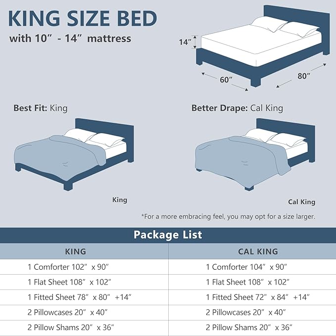 CozyLux King Size Comforter Set Beige, 7 Pieces Bed in A Bag Beige Comforter King Size, Pinch Pleat Bedding Set with All Season Comforter, Sheets, Pillowcases & Shams
