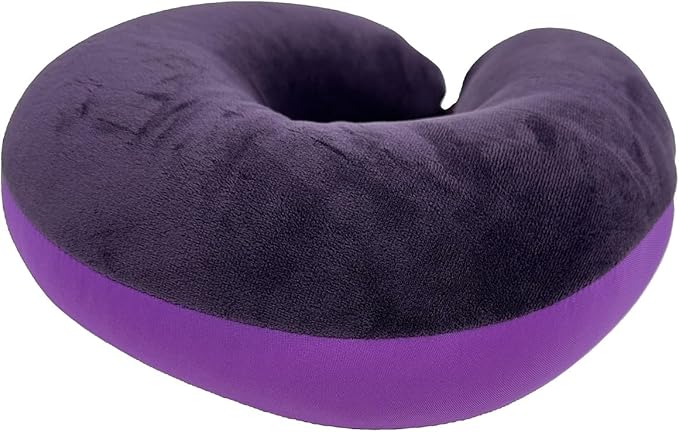 Bookishbunny U Shaped Micro Beads Microbead Neck Head Support Travel Pillow, 12"x12"x4" (SolidPurple)