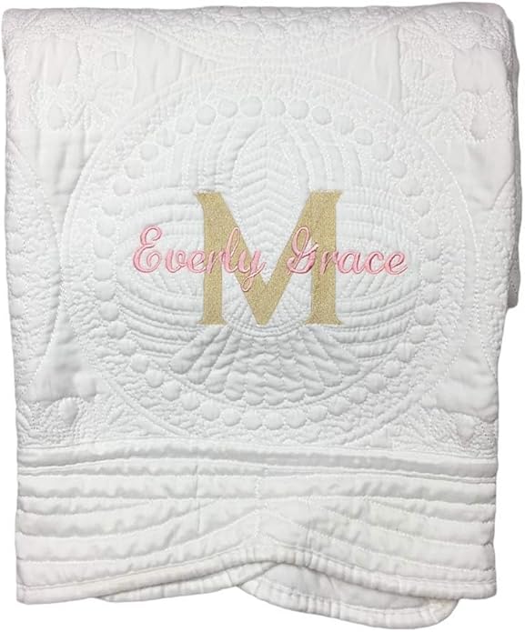 Personalized Baby Quilt Blankets Monogrammed Blankets for Kids baby blankets for girls embroidered baby gifts soft for toddler girl or boy Crib size four seasons Color Options