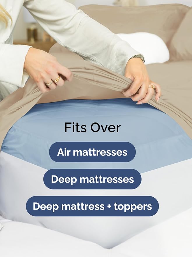 Extra Deep Full Sheet Set - 6 Piece Breathable and Cooling Sheets - Hotel Luxury Bedding for Women, Men, Kids & Teens - Easy & Secure Fit - Soft, Wrinkle Free and Comfy - Extra Deep Pockets - Cream
