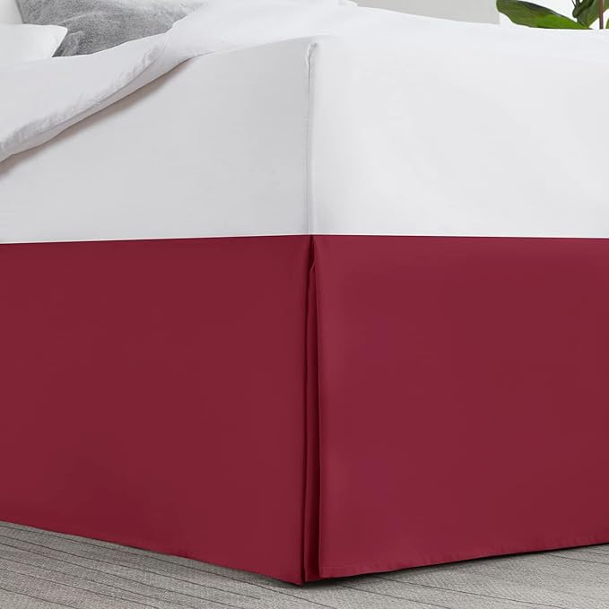 Nestl Red Heaven Full Bed Skirt - Full Size Bed Skirt 14 Inch Drop - Brushed Microfiber Bed Skirts - Hotel Quality Pleated Bed Skirt - Shrinkage & Fade Resistant