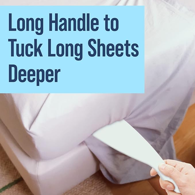 Extra Long Bed Sheet Tucker Tool for Making Your Bed - Sheet Tucker Tool to Help Protect Your Back, Nails & More - Tucker for Fitted and Flat Sheets and Duvets - Mattress Tucker Tool Paddle