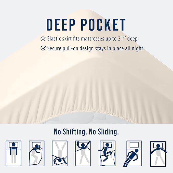 OLANLY Cal King Quilted Fitted Mattress Pad, Elastic Fitted Mattress Topper, Cooling Soft Mattress Cover Stretches up to 21 Inches Deep, Machine Washable Mattress Protector (72x84 inch, Ivory White)