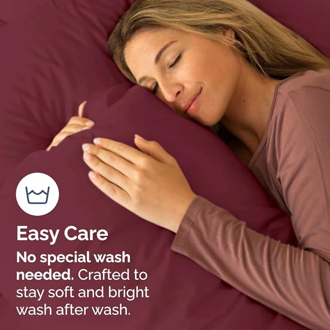King Pillow Cases Set of 10 - Ultra Soft Hotel Quality Pillowcase Covers - Comfy & Wrinkle Free - Shrink, Stain & Fade Resistant - Easy-Care, Machine Washable Pillow Protectors - 10 Pcs Set - Burgundy