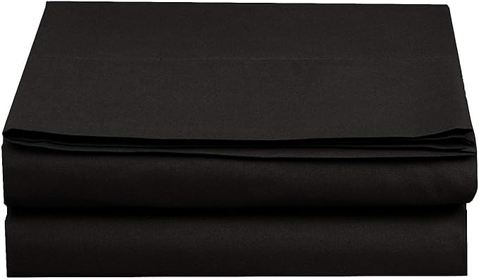 Luxury Flat Sheet on Amazon Elegant Comfort Wrinkle-Free 1500 Premier Hotel Quality 1-Piece Flat Sheet, California King Size, Black
