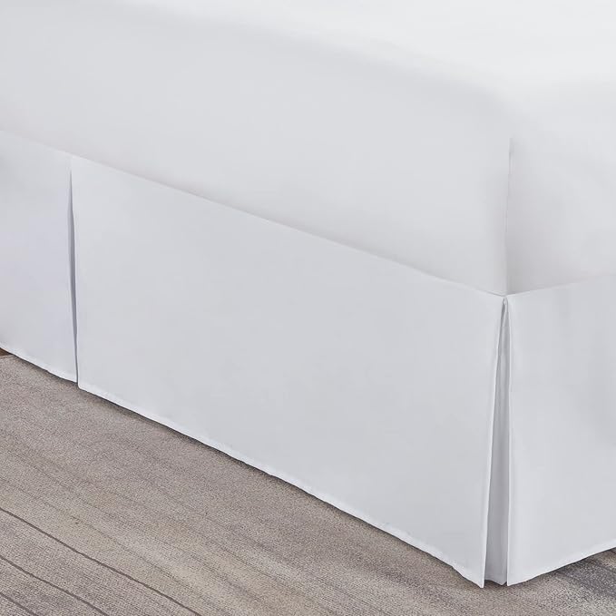 Nestl White Bed Skirt King Size - King Bed Skirt 14 Inch Drop - Brushed Microfiber Bed Skirts - Hotel Quality Pleated Bed Skirt - Shrinkage & Fade Resistant