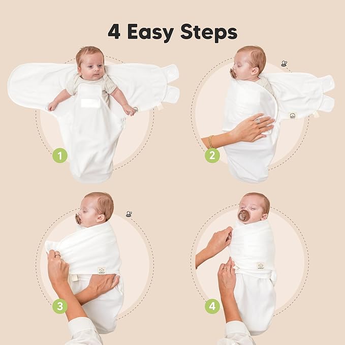 Baby Swaddle Sleep Sacks with Zipper - 3-Pack Swaddles for Newborns 0-3 Months, Infant, Baby Girls, Boys, Soft & Durable Newborn Sleep Sack, Easy Diaper Change Swaddling Blanket (Daffodil, OS)