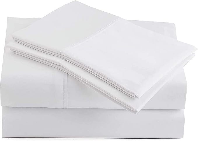 Ultimate Luxury 4-Piece Twin Size Sheet Set – 800 Thread Count Pima Cotton, Heavyweight Fabric, Deep 15" Pockets, Ultra Soft & Durable, Elegant White