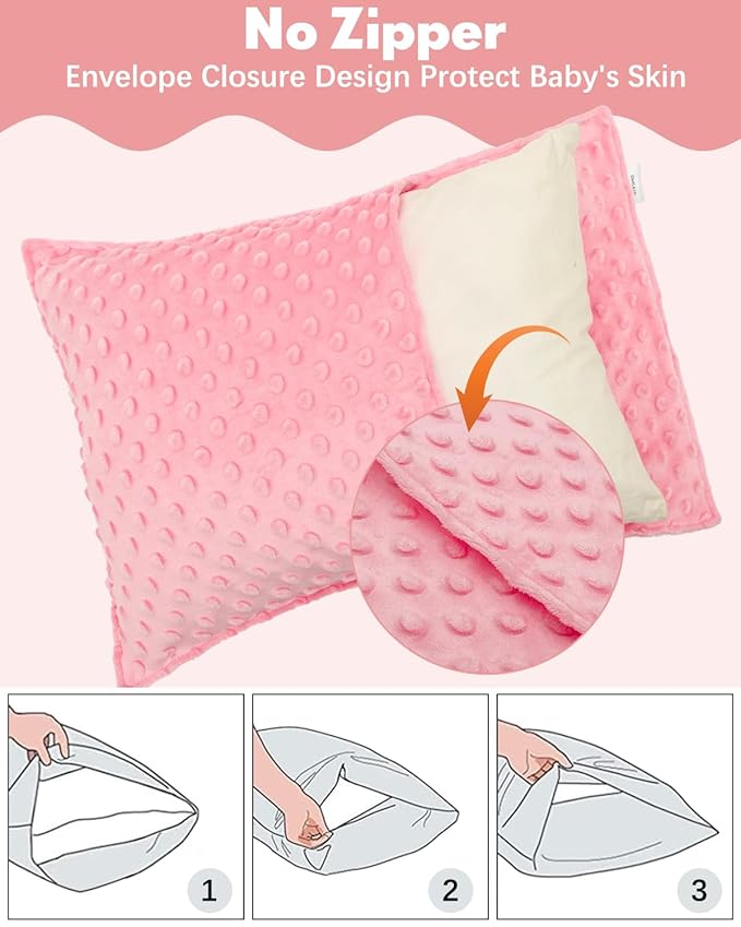 ALVABABY Toddler Pillowcase Kids Pillow Cover Bean Velvet Soft Warm 2 Pack Fit 13"x 18" or 12"x16" Envelope for Girl Boy Sleepy Travel 2TPD03A