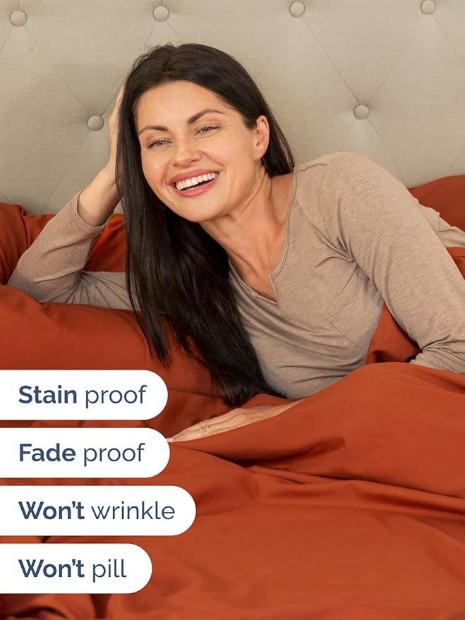 Extra Deep Twin XL Sheet Set - 4 Piece Breathable and Cooling Sheets - Hotel Luxury Bedding for Women, Men, Kids & Teens - Easy & Secure Fit - Soft and Wrinkle Free - Extra Deep Pockets - Terracotta
