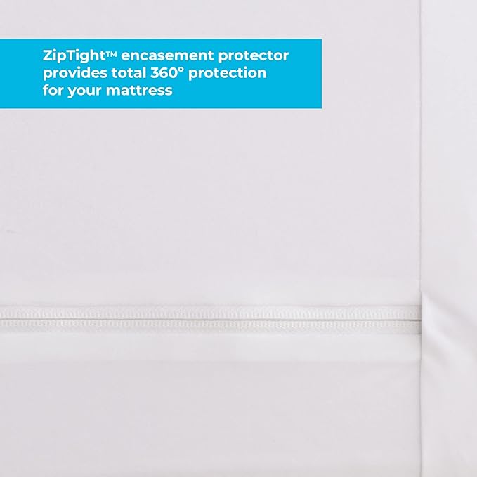 Linenspa Zippered Mattress Encasement – Twin Size Waterproof Mattress Protector – Quiet Cover & Complete Protection-– Dorm Room Essentials,White,(Pack of 8)