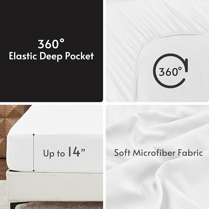 MUXHOMO 5 Pieces Twin Comforter Set, Reversible Bed in a Bag Twin Size, All Season Bedding Set with Comforter, Flat Sheet, Fitted Sheet, Pillowcases & Shams, Black & White