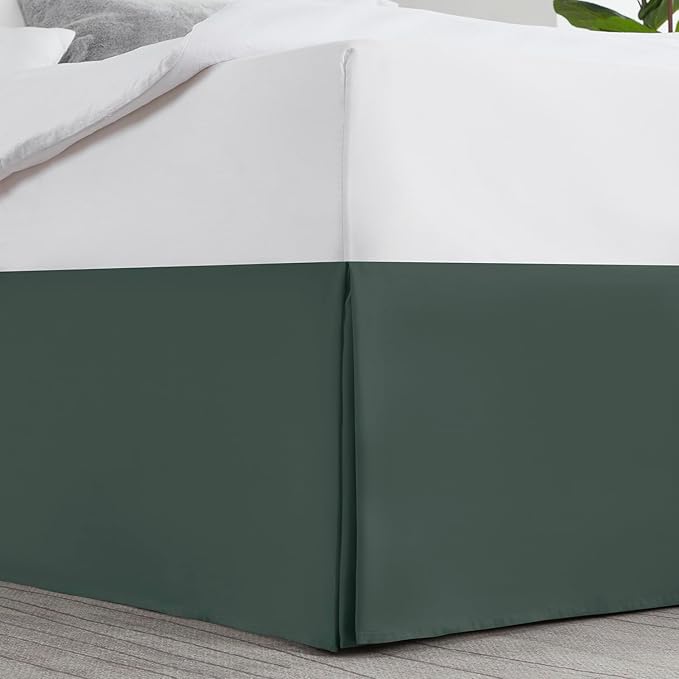 Nestl Ice Blue Bed Skirt Queen Size - Queen Bed Skirt 14 Inch Drop - Brushed Microfiber Bed Skirts - Hotel Quality Pleated Bed Skirt - Shrinkage & Fade Resistant