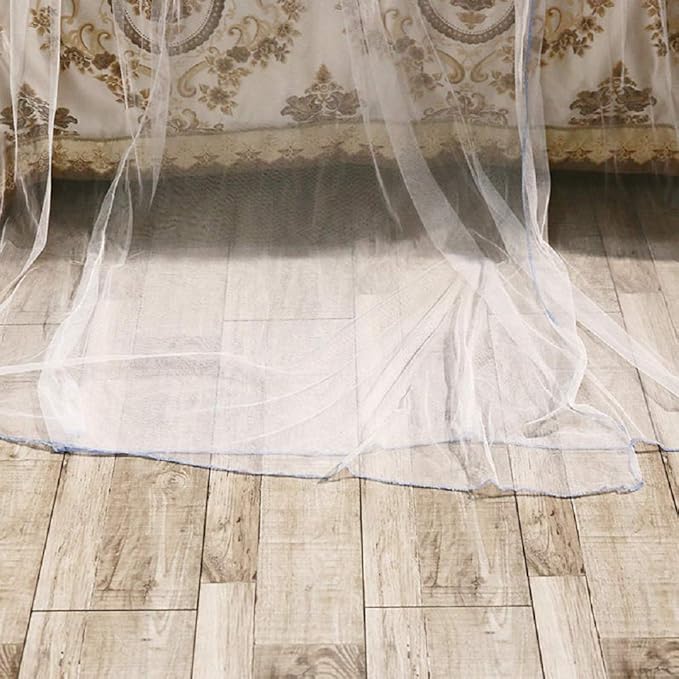 Jolitac Bed Canopy Lace Mosquito Net for Girls Beds, Unique Princess Play Tent Mesh Canopies Large Lace Dome Curtain Drapes Home & Travel (Wihte)