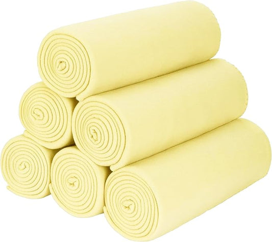 Fleece Throw Blankets Bulk Fleece Blankets Solid Wholesale Lightweight Warm Soft for Pet Bed Sofa Couch Office Wedding Gifts Travel Seasons Lemon 50x60 Inches Pack of 6