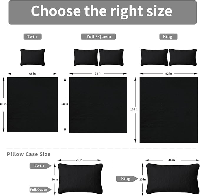 Easy-Going King Size Reversible Quilt Set with 1 Quilt and 2 Pillow Shams, Soft Bed Quilt Cover, Water Resistant Lightweight Microfiber Bedspread, Stain Resistant, Damask-Black/Beige