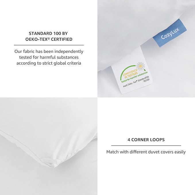 CozyLux California King Comforter Set White, 3 Pieces Cal King Solid Breathable Quilted Bedding Sets, Luxury Soft Bed Sets with Down Alternative Comforter All Season (1 Comforter & 2 Pillowcases)