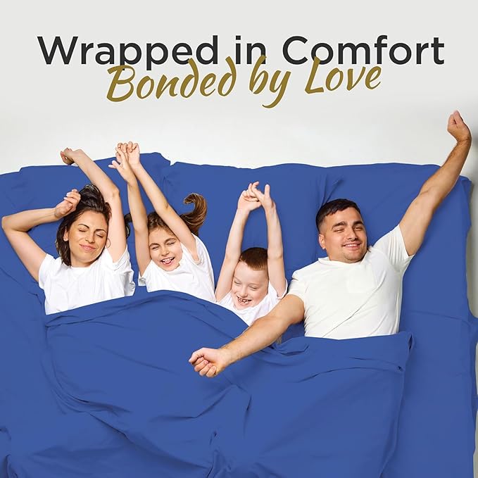 Full XL 100% Microfiber Double Brushed Sheet Set - Extra-Soft, Breathable & Wrinkle-Free - 15" Deep Pockets, 54" x 80" - Ideal for Extra Long Full Beds - 4PC Set (Full XL, Royal Blue)