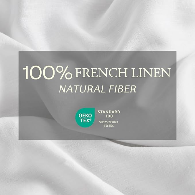 DAPU 100% Linen Duvet Cover Full 3PCs, Pure Natural French Flax Linen Duvet Cover King 80"x90" with Multiple Corner Ties and Zipper Closure, Soft Breathable Durable for Hot Sleepers (White, Full)