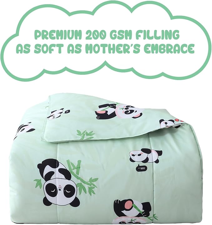 Yibeizi Twin Bed Comforter Set, Kids Lightweight All-Season Comforter Set Cute Panda Pattern Microfiber Breathable Hypoallergenic Soft Oeko-Tex Bedding Comforter Sets