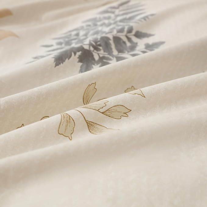 OAITE Duvet Cover Set Twin Size Floral Pattern Ultra Soft 100% Cotton Duvet Cover Sets 3-PC, Breathable Duvet Cover with Zipper Closure & Corner Ties(2 Pillow Shams,1 Duvet Cover)