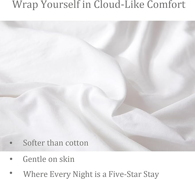 Bedorm White Ruffle Duvet Cover Queen Shabby Chic Bedding Set Pleat Ruffled Farmhouse Pure White Comforter Cover Extra Soft & Easy Care Boho Duvet Cover Set