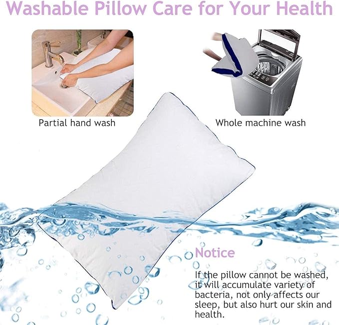 MoonRest® Synthetic Down Alternative King - 20x36 Bed Sleeping Pillows Filled Down Alternative for Best Comfort - Pack of 2- King Size 20“X 36”