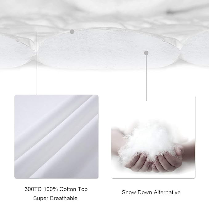 LEISURE TOWN Cotton Mattress Pad Twin XL Size Fitted Quilted Mattress Cover Pillow Top Mattress Topper Cooling Soft Breathable Mattress Protector with 8-21 Deep Pocket,Machine Washable (39x80 Grey)