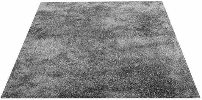 Hand Tufted SHAG Polyester ECO-Friendly Area Rugs - 8'x8', Square, Silver, Solid Plain Design, High Pile Thick Handmade Anti Skid Area Rugs for Living Room, Bed Room K00111