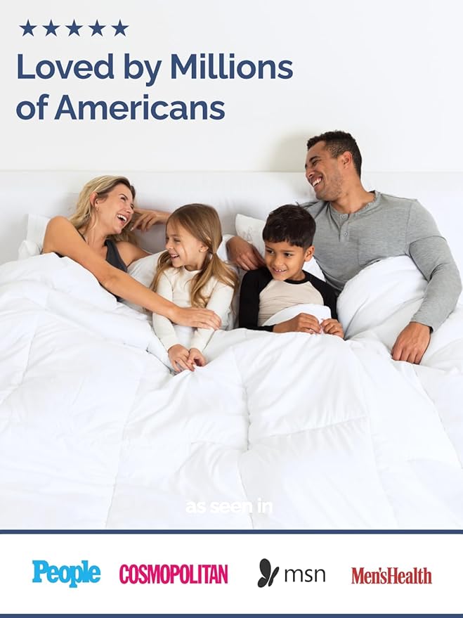 King Size, White Alternative Down Comforter - Warm, Lightweight & Breathable Hotel Quality Bedding Set for Men, Women, Kids and Teens - All Season Oversized Cooling Microfiber Duvet Insert Comforter