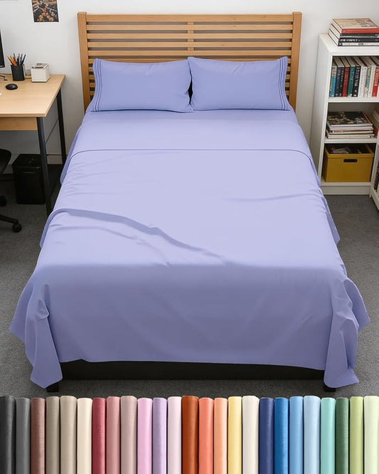 Full XL Size 4 Piece Sheet Set - Comfy Breathable & Cooling Bed Sheets Set - Hotel Luxury Bedding for Women, Men, Kids, Teens, Boys & Girls - Deep Pockets, Soft & Wrinkle Free - Oeko-Tex - Lavender