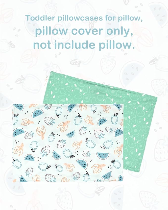 ALVABABY Toddler Pillowcases Stretchy Soft Kids Pillow Cover 2 Pack Fit 13"x 18" or 12"x16" Envelope for Girl Boy Sleepy Travel 2TPE33A