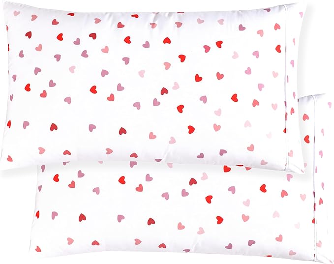 Elegant Comfort Softest and Coziest 6-Piece Sheet Set - 1500 Premium Hotel Quality Microfiber - Deep Pocket, Wrinkle Resistant 4-Piece Heart Pattern Bed Sheet Set, Twin, Valentina