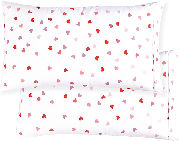 Elegant Comfort Softest and Coziest 6-Piece Sheet Set - 1500 Premium Hotel Quality Microfiber - Deep Pocket, Wrinkle Resistant 6-Piece Heart Pattern Bed Sheet Set, Queen, Valentina