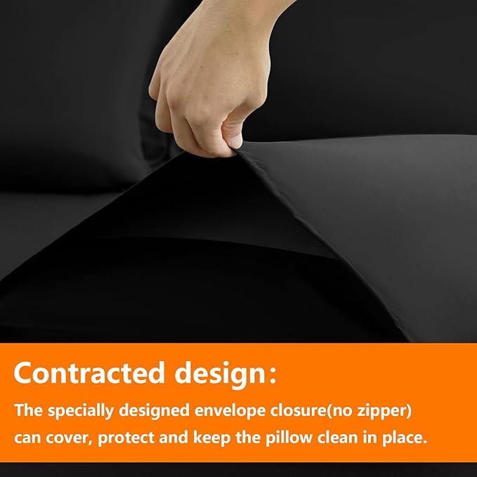 TAIMIT Black Full Size Comforter Set - 7 Pieces, Bed in a Bag Bedding Sets with All Season Soft Quilted Warm Fluffy Reversible Comforter,Flat Sheet,Fitted Sheet,2 Pillow Shams,2 Pillowcases
