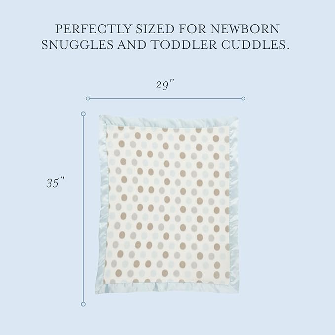 Little Giraffe Unisex Luxe Dot Baby Blanket Blue One Size