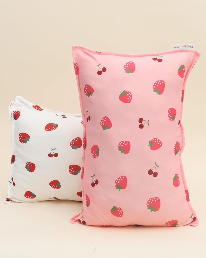 ALVABABY Toddler Pillowcase Stretchy Soft Kids Pillow Cover Fit 13"x 18" or 12"x16" Envelope for Girl Boy Sleepy Travel 2 Pack 2TPE45A
