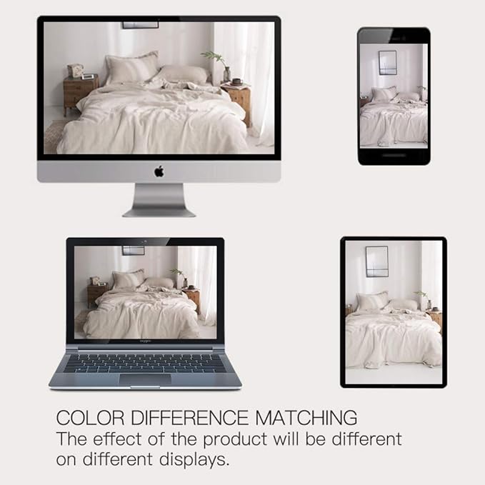 Simple&Opulence 100% Washed Linen Duvet Cover with Embroidered,3 Pieces Soft Farmhouse Comforter Set with Button Closure,1 Duvet Cover and 2 Pillowshams(Queen,Natural Linen)