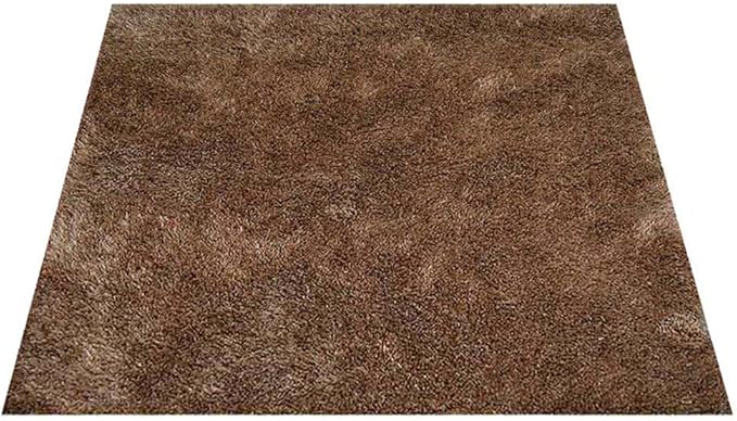 Hand Tufted SHAG Polyester ECO-Friendly Area Rugs - 8'x8', Square, Beige, Solid Plain Design, High Pile Thick Handmade Anti Skid Area Rugs for Living Room, Bed Room K00111