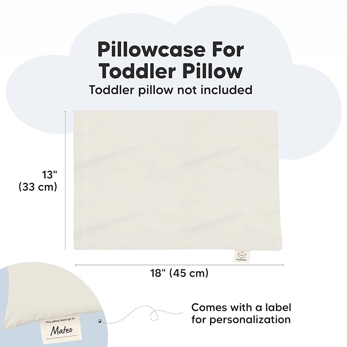 KeaBabies Toddler Pillowcase 13"x18" - Organic Cotton Toddler Pillowcase for Kids, Boys, Girls, Soft & Durable Cotton Cover for Miniature Sleepy Pillows, Cute Colors, Pillow Sold Separately (Clay)