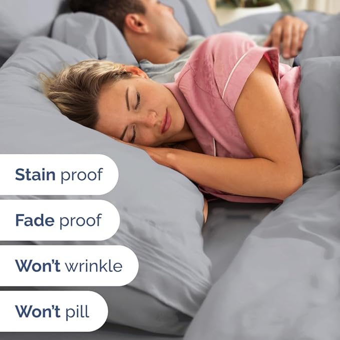 Full XL Size 4 Piece Sheet Set - Comfy Breathable & Cooling Bed Sheets Set - Hotel Luxury Bedding for Women, Men, Kids, Teens, Boys & Girls - Deep Pockets, Soft, Wrinkle Free - Oeko-Tex - Steel Blue