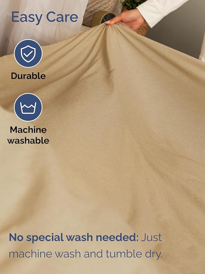 Extra Deep Twin XL Sheet Set - 4 Piece Breathable and Cooling Sheets - Hotel Luxury Bedding for Women, Men, Kids & Teens - Easy Secure Fit - Soft & Wrinkle Free - Extra Deep Pockets - Heathered Tan