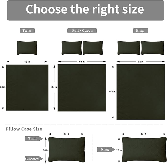 Easy-Going King Size Reversible Quilt Set with 1 Quilt and 2 Pillow Shams, Soft Bed Quilt Cover, Water Resistant Lightweight Microfiber Bedspread, Stain Resistant, Olive Leaf-Army Green/Beige