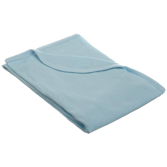 American Baby Company 100% Cotton Thermal Waffle Toddler Cot Blanket (36" x 48"), Soft, Breathable & Stretchy, Blue, for Boys and Girls, Versatile for Nap Time, Preschool and Travel